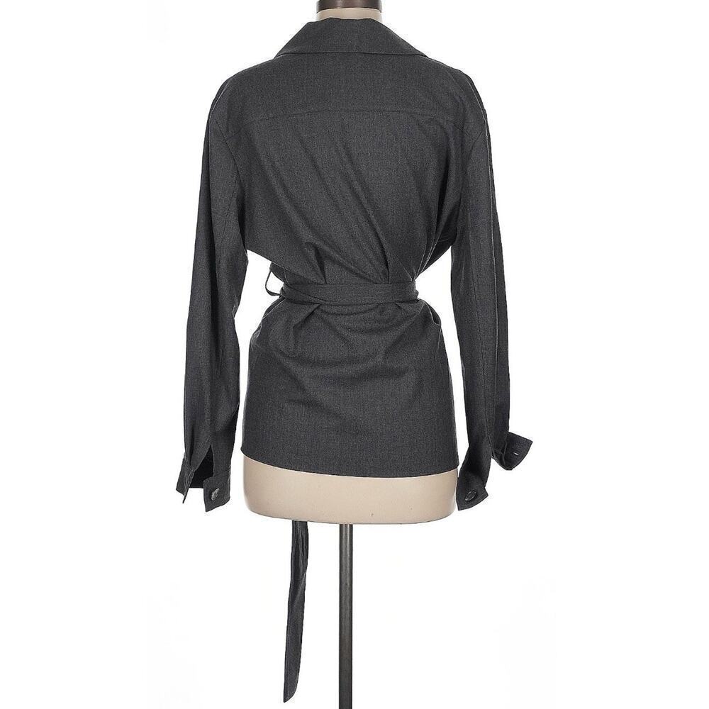 Ralph Lauren Women’s Belted Stretch Wool Flannel Wrap Top Cardigan Jacket 6 NWT - Picture 8 of 12